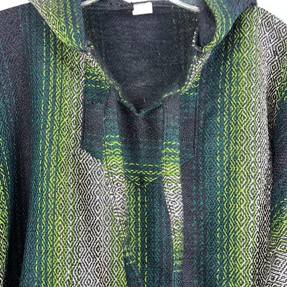 ORIZABA ORIGINAL Baja hoodie long sleeve kangaroo pocket blue-green Sz XL - Picture 6 of 12